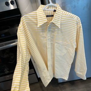 Burberry Men’s Large Dress Shirt White Striped